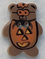 Mill Hill Pumpkin Teddy Bear 86028 ceramic button
