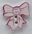 Mill Hill Pink Bow 86064 ceramic button