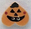 Mill Hill Pumpkin Upside Down Heart 86083 ceramic button