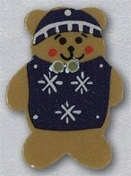 Mill Hill  Teddy Bear With Sweater 86097 ceramic button