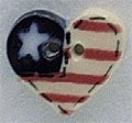Mill Hill Small Flag Heart 86125 ceramic button