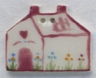 Mill Hill  Pin Heart House 86134  handmade ceramic button