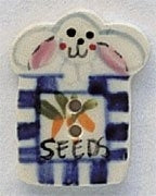 Mill Hill Bunny Seed Packet 86137 ceramic button