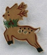 Mill Hill Reindeer 86147 christmas ceramic button