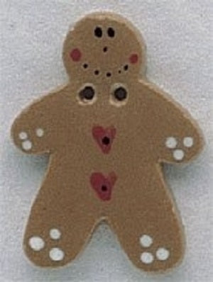 Mill Hill Gingerbread with Heart 86156 handmade ceramic button