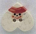 Mill Hill Santa Heart 86161 christmas heart ceramic button