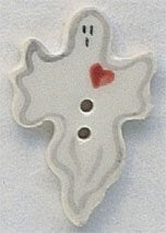 Mill Hill Ghost With Heart 86162 ceramic button