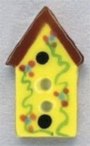 Mill Hill Yellow Birdhouse 86173 handmade button
