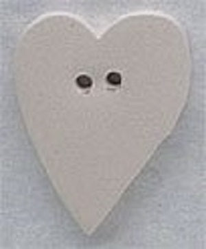 Mill Hill Large White Folk Heart 86203 ceramic button