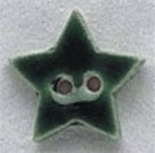 Mill Hill Small Country Green Star 86239 ceramic button