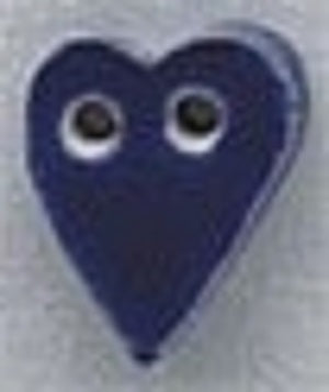 Mill Hill  Small Blue Folk Heart 86252 ceramic button