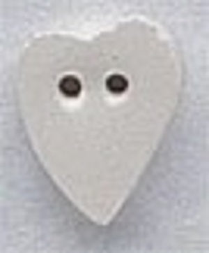 Mill Hill Medium White Folk Heart 86258 ceramic button