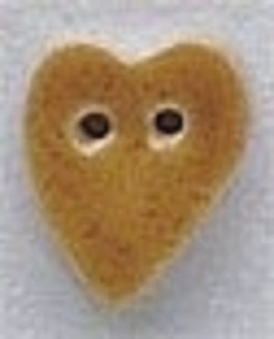Mill Hill Medium Speckled Gold Folk Heart 86262 ceramic button