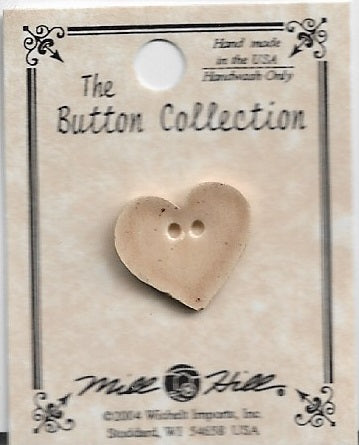 Mill Hill Small Speckled Brown Heart 86266 button