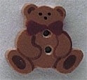 Mill Hill Small Teddy Bear With Bow Tie 86296 ceramic button