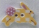 Mill Hill Yellow Checkerboard Bunny 86299 button