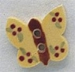 Mill Hill Yellow Butterfly 86317 handmade button