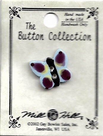 Mill Hill Lavender Butterfly 86318 handmade button