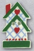 Mill Hill 2-Story Birdhouse With Hearts 86326 ceramic button