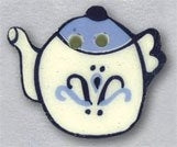 Mill Hill  Delft Blue Teapot 86332 ceramic button
