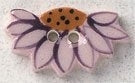Mill Hill Half Purple Daisy 86337 ceramic handmade button