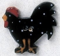 Mill Hill Black Folk Rooster button 86339