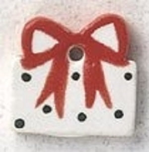 Mill Hill Petite Present With Red Bow 86346 button