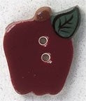 Mill Hill  Small Burgundy Apple 86352 ceramic button