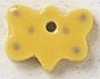 Mill Hill  Petite Yellow Butterfly With Polka Dots 86362 handmade ceramic button