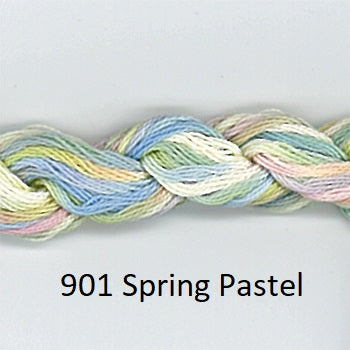 Stoney Creek Spring Pastel 901 hand dyed cotton floss