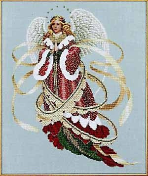 Lavender and Lace Angel of christmas victorian cross stitch pattern