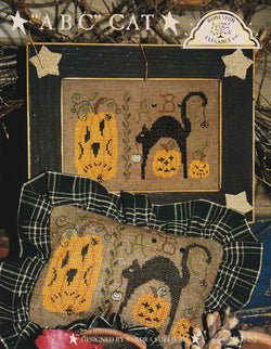 Homespun Elegance ABC Cat haloween pillow cross stitch pattern