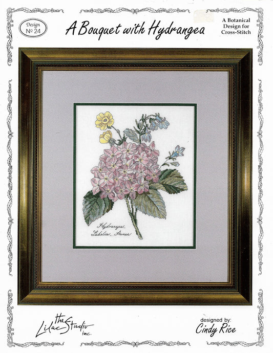 Lilac Studio A Bouquet of Hydrangea 24 cross stitch pattern