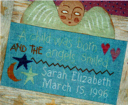 Lizzie Kate A Child Was Born, LK017 cross stitch birth pattern