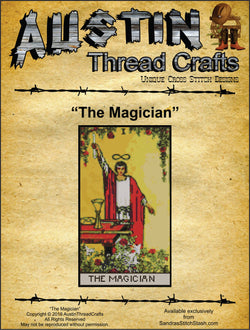 Austin Thread Crafts The Magician Tarot Card cross stitch pattern