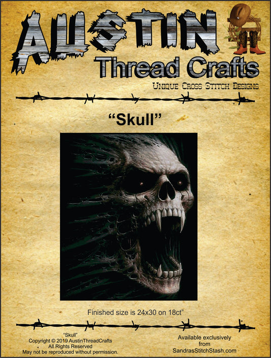 Austin Thread Crafts Skull cross stitch pattern