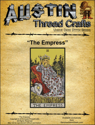 Austin Thread Crafts The Empress Tarot cross stitch pattern