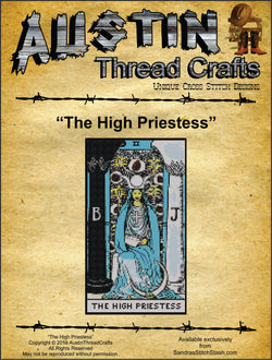 Austin Thread Crafts The High Priestess Tarot Card cross stitch pattern