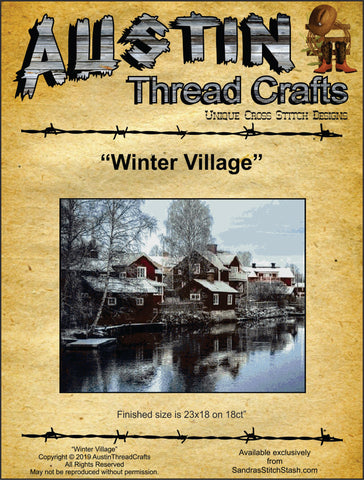 AustinThreadCrafts Winter Village cross stitch pattern