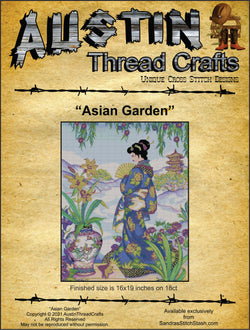 AustinThreadCrafts Asian Garden Japanes Geisha cross stitch pattern