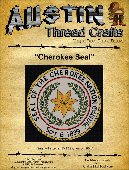 AustinThreadCrafts Cherokee Seal native american cross stitch pattern