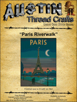AustinThreadCrafts Paris Riverwalk travel cross stitch pattern