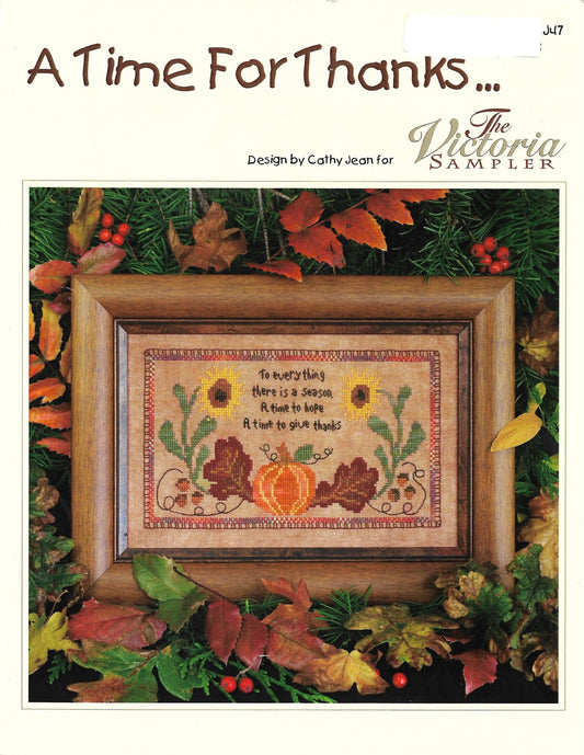 Victoria Sampler A Time for Thanks CJ47 thanksgiving cross stitch pattern