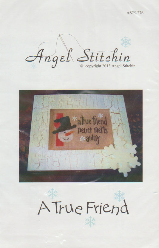 Angel Stitchin A True Friend cross stitch pattern