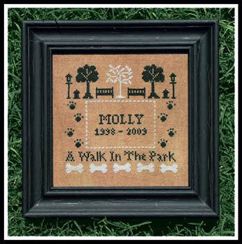 Little House Needleworks A Walk In The Park LHNPC-24 pet passingcross stitch pattern