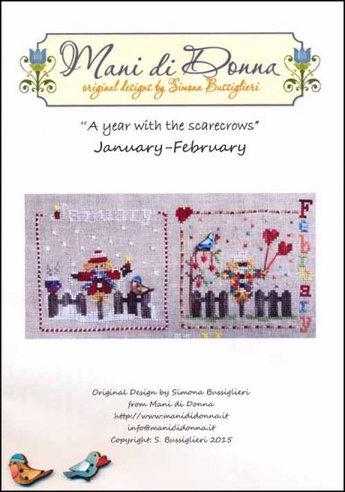 Mani di Donna A Year With The Scarecrows: January - February cross stitch pattern