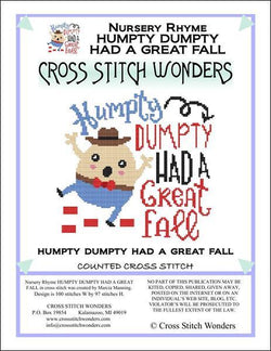 Cross Stitch Wonders Marcia Manning A Nursery Rhyme - HUMPTY DUMPTY Cross stitch pattern