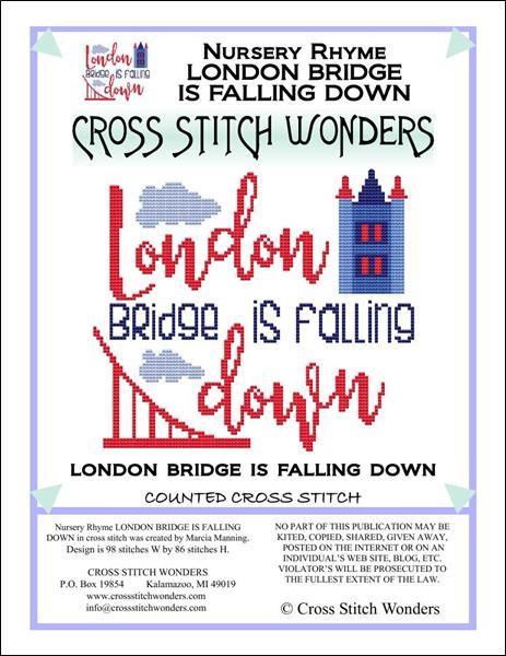 Cross Stitch Wonders Marcia Manning A Nursery Rhyme - LONDON BRIDGE IS FALLING DOWN Cross stitch pattern
