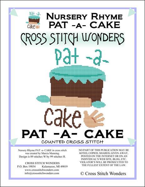 Cross Stitch Wonders Marcia Manning A Nursery Rhyme - PAT A CAKE Cross stitch pattern
