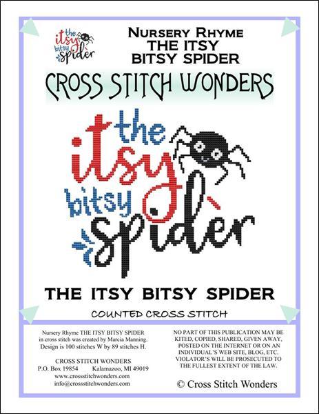 Cross Stitch Wonders Marcia Manning A Nursery Rhyme - THE ITSY BITSY SPIDER Cross stitch pattern